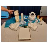 Wedding Ceremony Set including Unity Candle, Ring Pillows, and Flower Basket