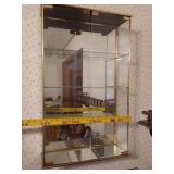 Glass Display Cabinet and Wooden Wall Shelves