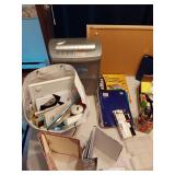 Office Supplies including Royal HT500X Shredder, Cork Board, and Greeting Card Paper