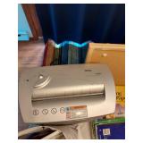 Office Supplies including Royal HT500X Shredder, Cork Board, and Greeting Card Paper
