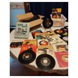 Large Lot of 45 RPM Vinyl Records