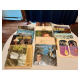 Vinyl Records including "How Great Thou Art" by Elvis, "Hymns of Fanny Crosby" by Les Barnett, and others