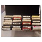 8-Track Tapes in Cases containing artists such as Elvis Presley, John Denver, and more