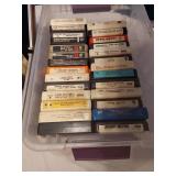 8-Track Tapes in Cases containing artists such as Elvis Presley, John Denver, and more