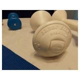 Fitness Equipment Including Yoga Mat, Dumbbells, and Massage Roller