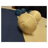 Fitness Equipment Including Yoga Mat, Dumbbells, and Massage Roller