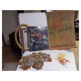 Anne Geddes Print, Vintage Tapestry, and Decorative Floral Wall Art