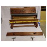 Wooden Wall Shelves and Coat Hooks