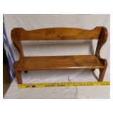 Wooden Wall Shelf, Small Bench, and Grid Organizer