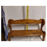 Wooden Wall Shelf, Small Bench, and Grid Organizer