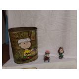 Peanuts Collection including Snoopy and Friends Waste Bin, Pillowcase, Figures