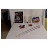 Craft Supplies Lot including Mosaic Craft Kit, Bead Organizer, and Twirling Batons