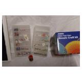 Craft Supplies Lot including Mosaic Craft Kit, Bead Organizer, and Twirling Batons