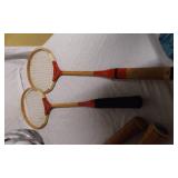 Tennis Rackets and Bell Helmet Lot