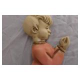 Vintage Praying Children Wall Plaques about 11 1/2"