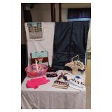Lot of Fashion and Household Items including Dog Goggles, Knit Hats, and Salad Greens Dryer