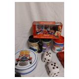 Assorted Diecast Model Cars and Memorabilia Lot including Coca-Cola Poster Car Collection, Hot Wheels, and Classic Car Show Cards