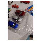 Assorted Diecast Model Cars and Memorabilia Lot including Coca-Cola Poster Car Collection, Hot Wheels, and Classic Car Show Cards