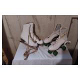 Size 8 White Ice Skates and Roller Skates