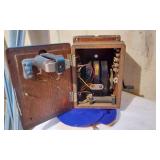 Western Electric Vintage Candlestick Telephone and Wall Box