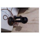 Western Electric Vintage Candlestick Telephone and Wall Box