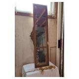 Antique Wall Mirror with Etched Glass and Ornate Frame