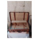 Vintage Leather Wrapped Suitcase