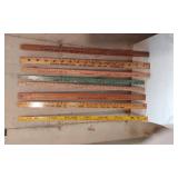 Vintage Wooden Yardsticks Including Trojan, Ford and Sears