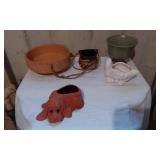 Ceramic Planters and Decorative Pieces including Avon 1984 and Animal Figures