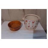 Judy B2 USA Ceramic Bowl and Made in Japan Floral Pottery