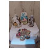 Garden Decor Decorative Angel and Child Figurines with Mosaic Stone and Wall Hanging