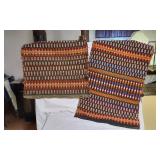 Handwoven Wool Textile Rugs One is about 66" long the other 67"