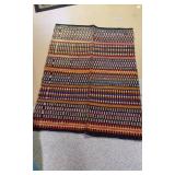 Handwoven Wool Textile Rugs One is about 66" long the other 67"