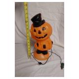 Vintage Halloween Pumpkin Blow Mold Light-Up Decoration Approximately 14 Inches