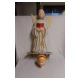 Vintage Angel Blow Mold Light-Up Decoration with Extra Head about 30" Tall