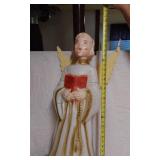 Vintage Angel Blow Mold Light-Up Decoration with Extra Head about 30" Tall