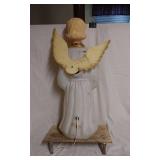 Vintage Angel Blow Mold Light-Up Decoration with Extra Head about 30" Tall