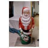 Vintage Santa Claus Blow Mold Light-Up Decoration about 45" Tall