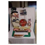 Christmas Holiday Decorations including Metal Moose Frame, Snowman Welcome Sign, and Noel Sign