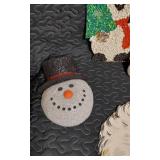 Lot of Vintage Christmas Decorations including Santa, Snowman, and Reindeer Wall Hangings