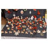 Huge Lot of Christmas Ornaments including Garland, Figurines, and Decorations