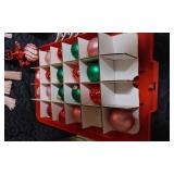 Christmas Tree Ornaments and Decorations Set including Glass Baubles, Lighted Star Garland, and Tassel Ornaments