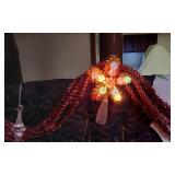 Christmas Tree Ornaments and Decorations Set including Glass Baubles, Lighted Star Garland, and Tassel Ornaments