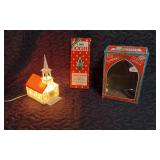 Vintage Noma Lites Illuminated Plastic Church and Icicles Box Set