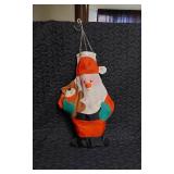 Christmas Wreath and Santa Decoration with Lights
