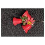 Christmas Bell Light Decoration with Floral Accent