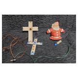 Santa and Cross Light-Up Decorations