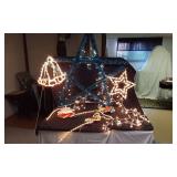 Christmas Light Decorations including Star, Bell, Santa and Reindeer