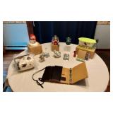 Avon Binder Organizer and Holiday Collectibles, Tool Kit, and Containers