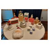 Holiday Decorations and Collectibles including Snow Globes, Candles, and Figurines